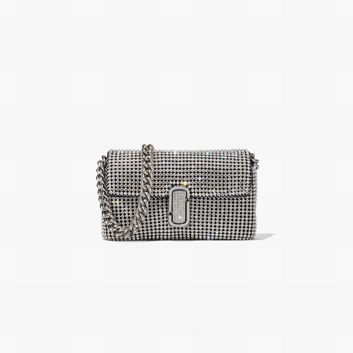 Marc Jacobs Rhinestone J Marc Mini Axelväska Dam Silver | CTV-687402