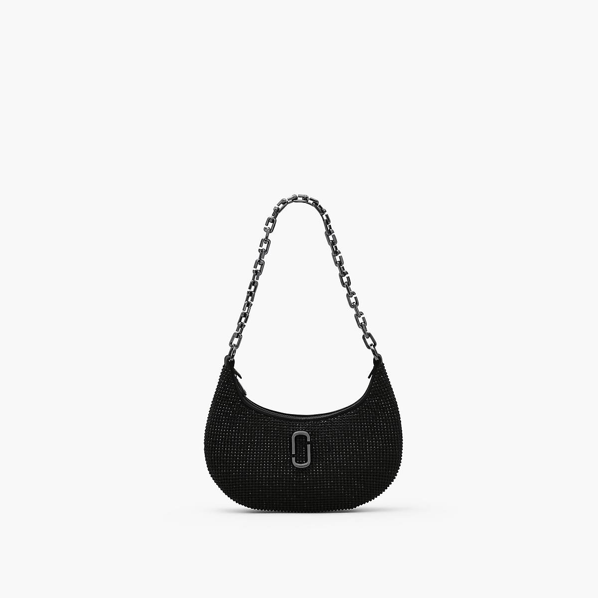 Marc Jacobs Rhinestone Small Curve Axelväska Dam Svarta | OPU-473810