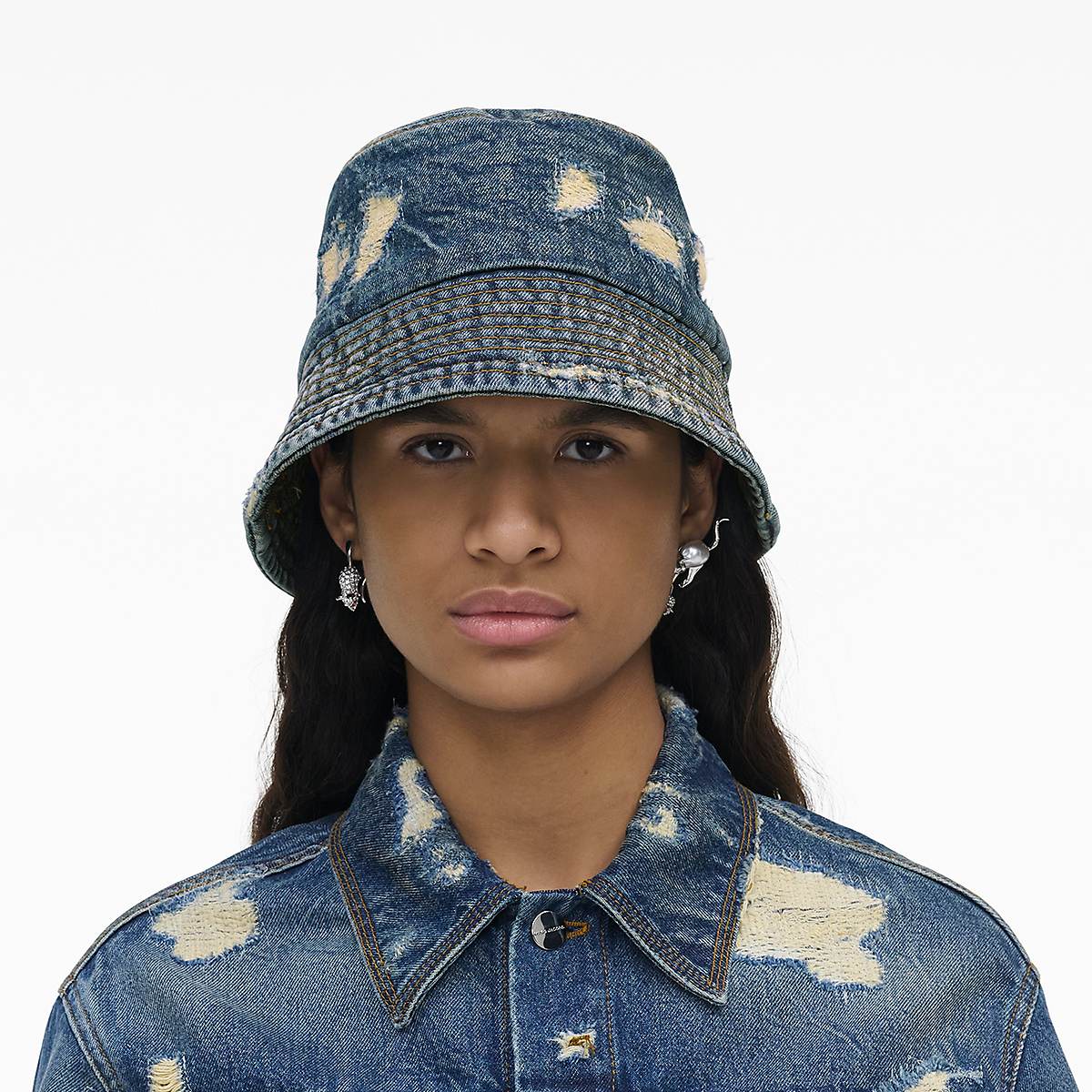 Marc Jacobs Rip And Repair Bucket Hatt Dam Indigo | VYZ-813764