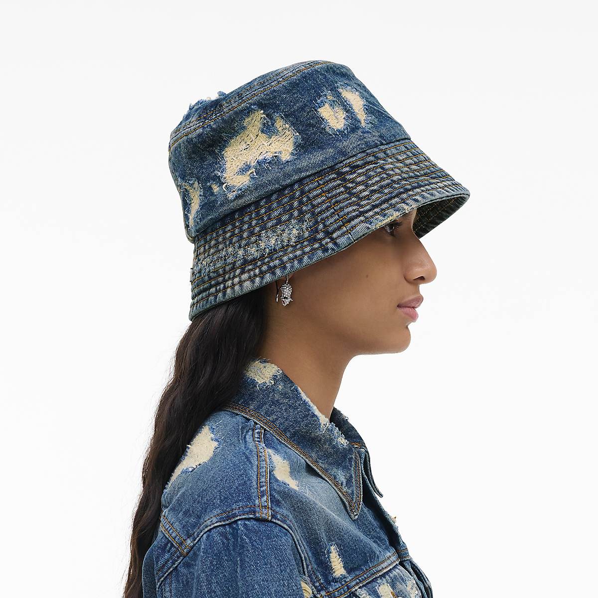 Marc Jacobs Rip And Repair Bucket Hatt Dam Indigo | VYZ-813764