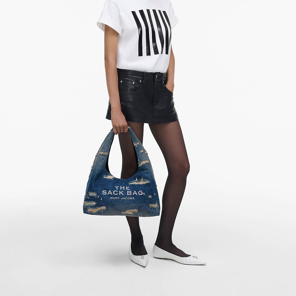 Marc Jacobs Rip and Repair Denim Sack Axelväska Dam Indigo | STH-409682