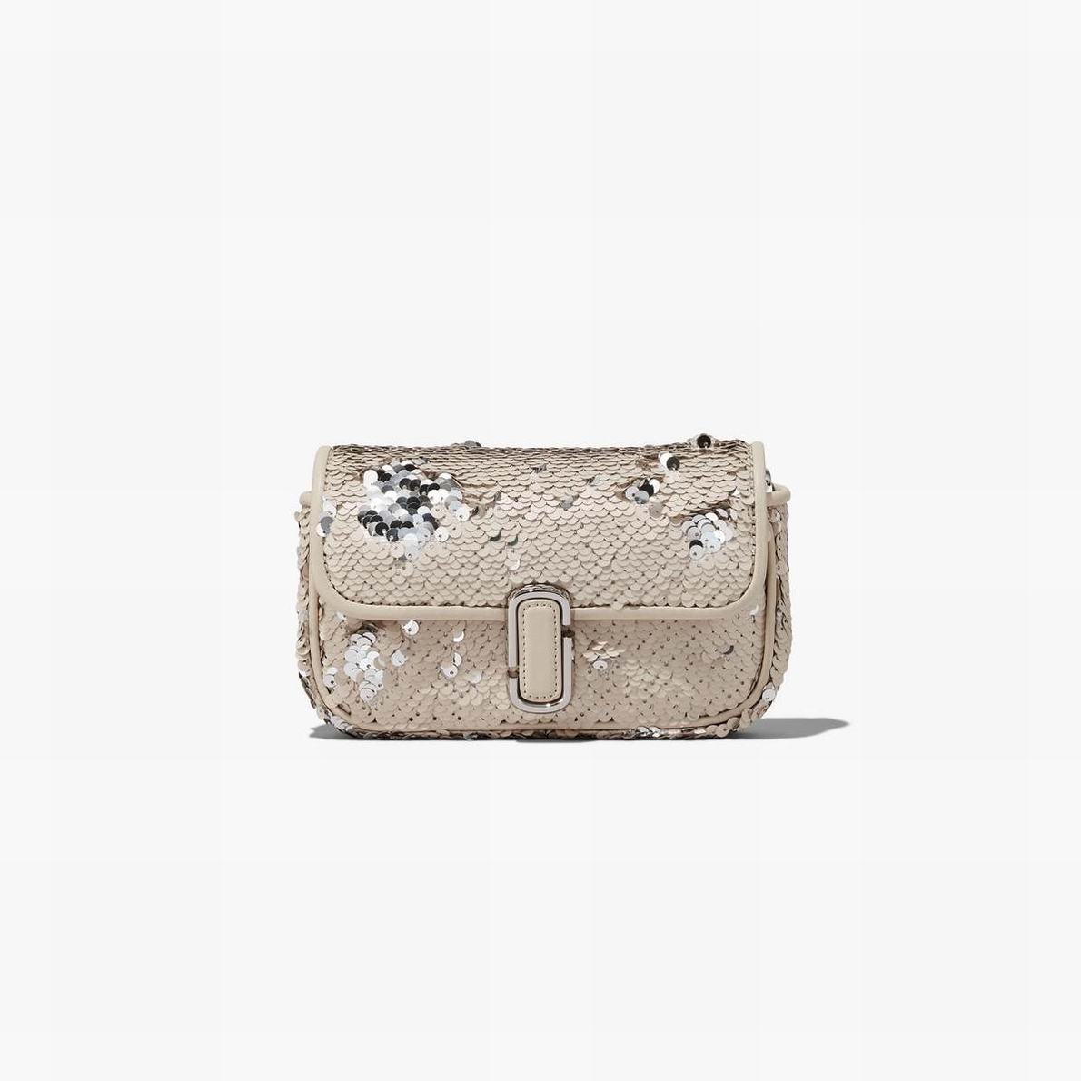 Marc Jacobs Sequin J Marc Mini Axelväska Dam Grädde Silver | SOF-869157