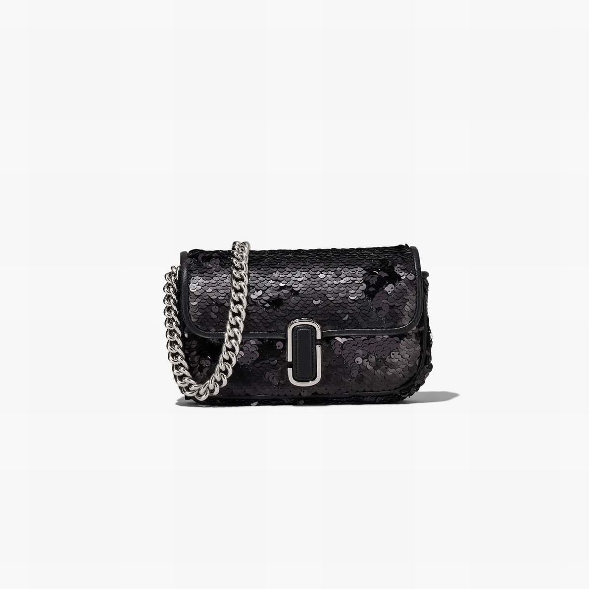 Marc Jacobs Sequin J Marc Mini Axelväska Dam Svarta | ZVB-803765