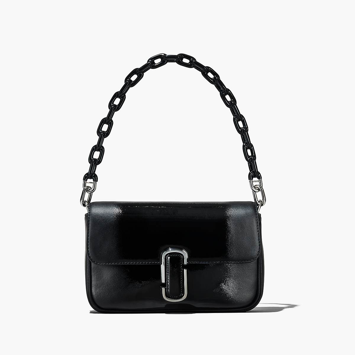 Marc Jacobs Shadow Patent Leather J Marc Axelväska Dam Svarta | FBD-178945