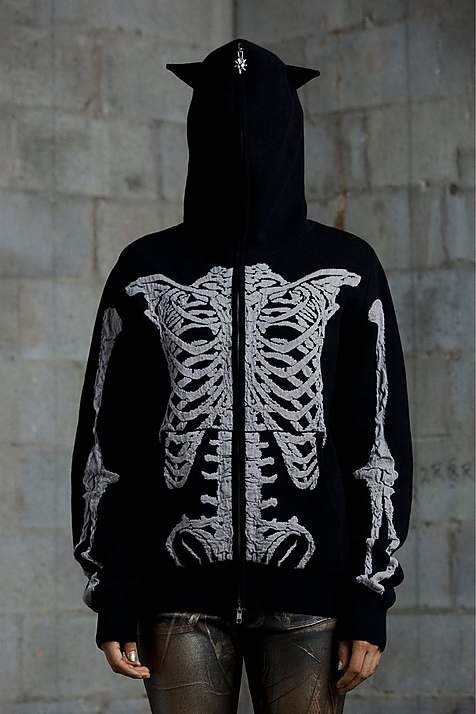 Marc Jacobs Skeleton Knit Hoodie Dam Svarta | WDI-492576