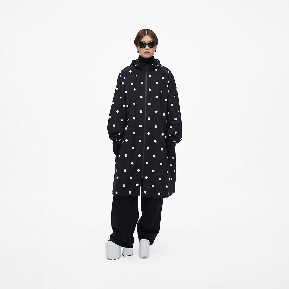 Marc Jacobs Spots Long Windbreaker Jackor Dam Svarta Vita | JAI-908265