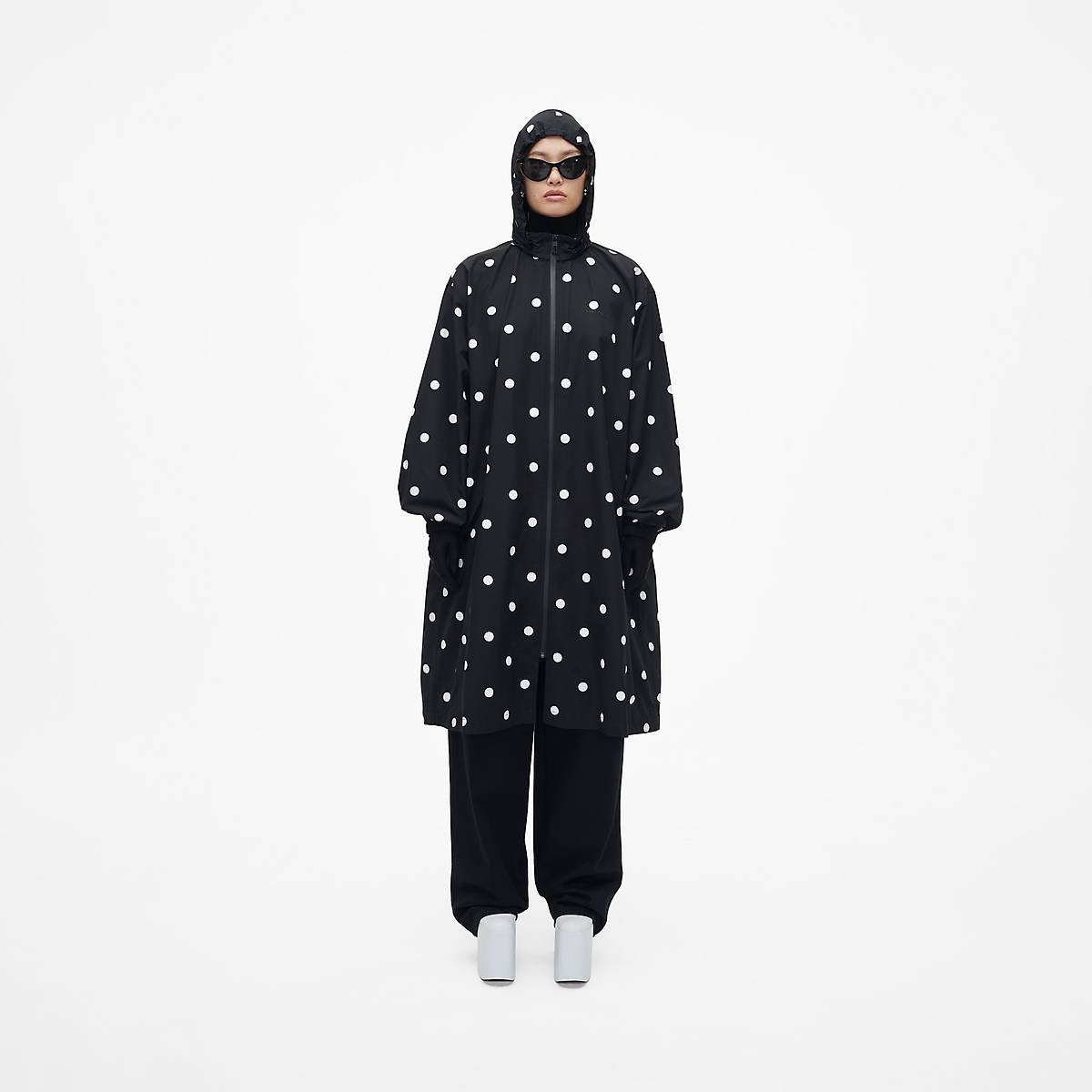 Marc Jacobs Spots Long Windbreaker Jackor Dam Svarta Vita | JAI-908265