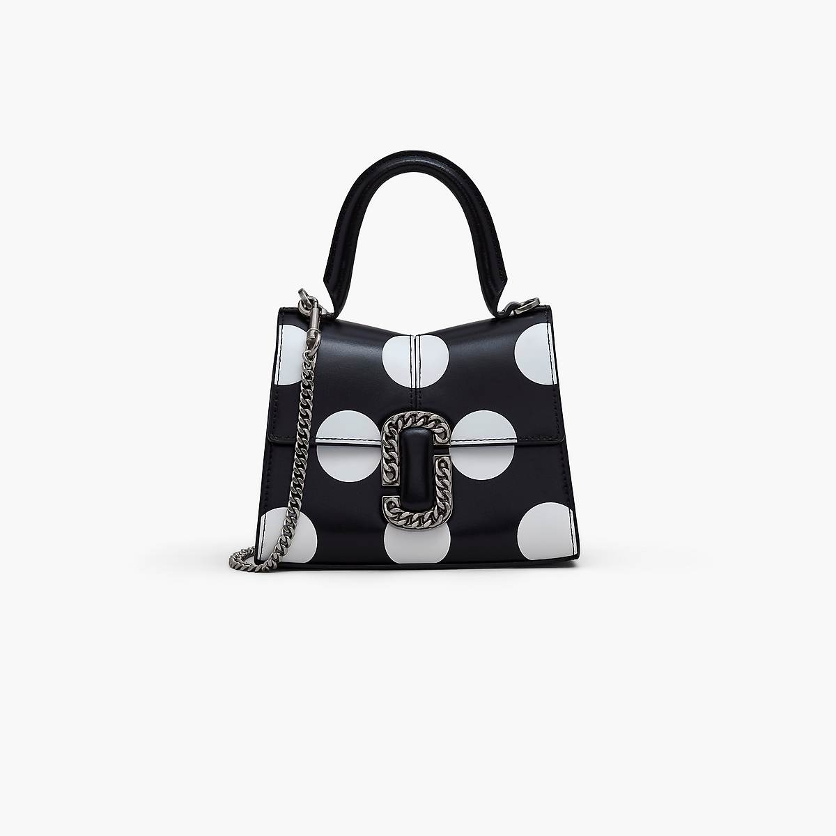 Marc Jacobs Spots St. Marc Mini Top Handle Handväska Dam Svarta Vita | AEO-062541