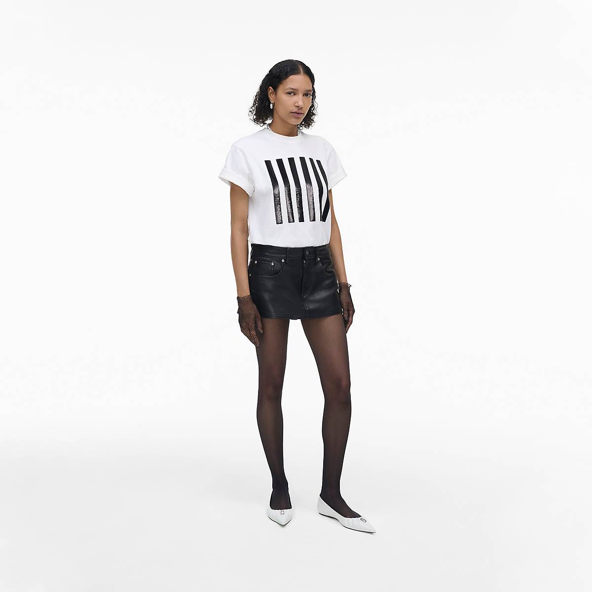 Marc Jacobs Stripe Box Tee T-Shirt Dam Vita | HKL-457693