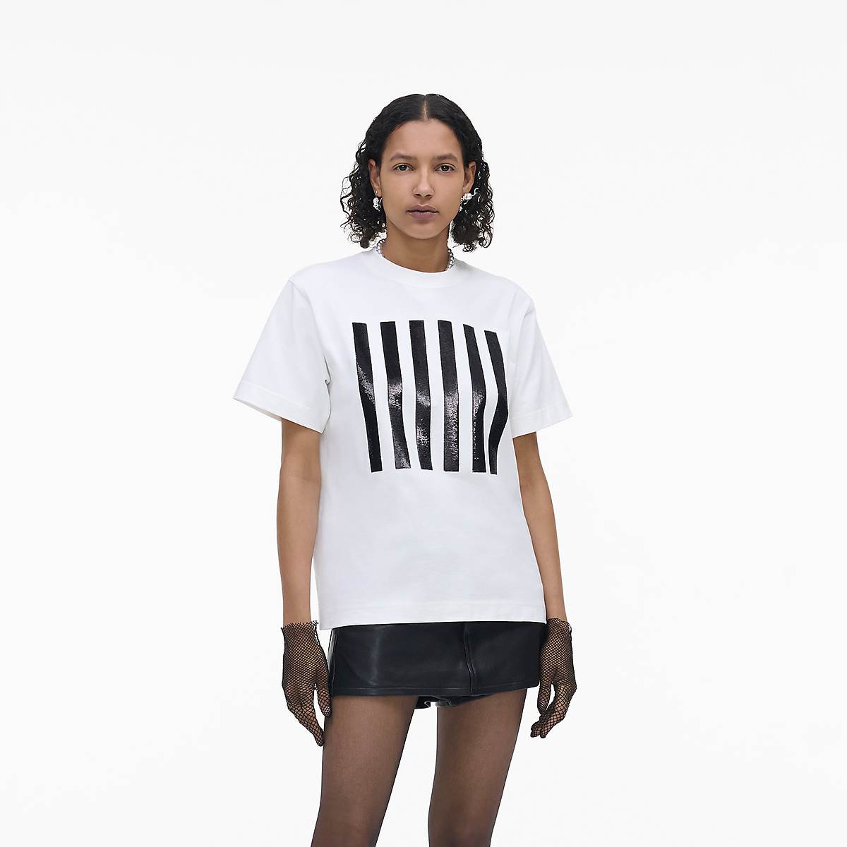 Marc Jacobs Stripe Box Tee T-Shirt Dam Vita | HKL-457693