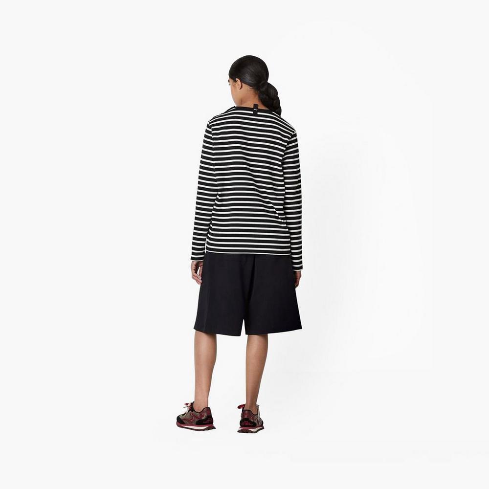 Marc Jacobs Striped T-Shirt Dam Svarta | JVY-714895