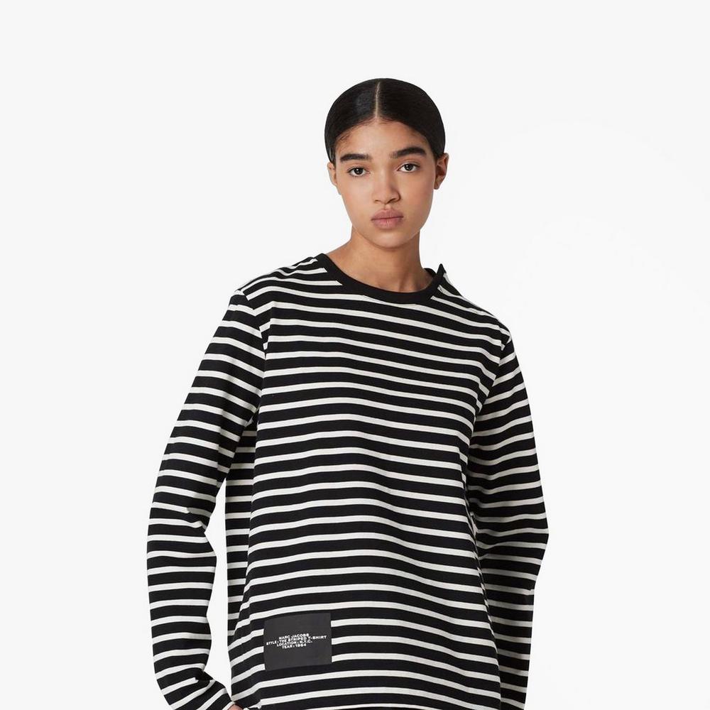 Marc Jacobs Striped T-Shirt Dam Svarta | JVY-714895