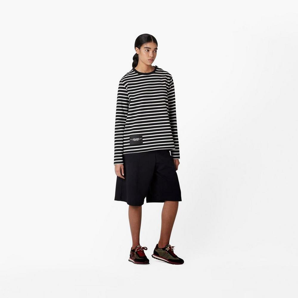 Marc Jacobs Striped T-Shirt Dam Svarta | JVY-714895