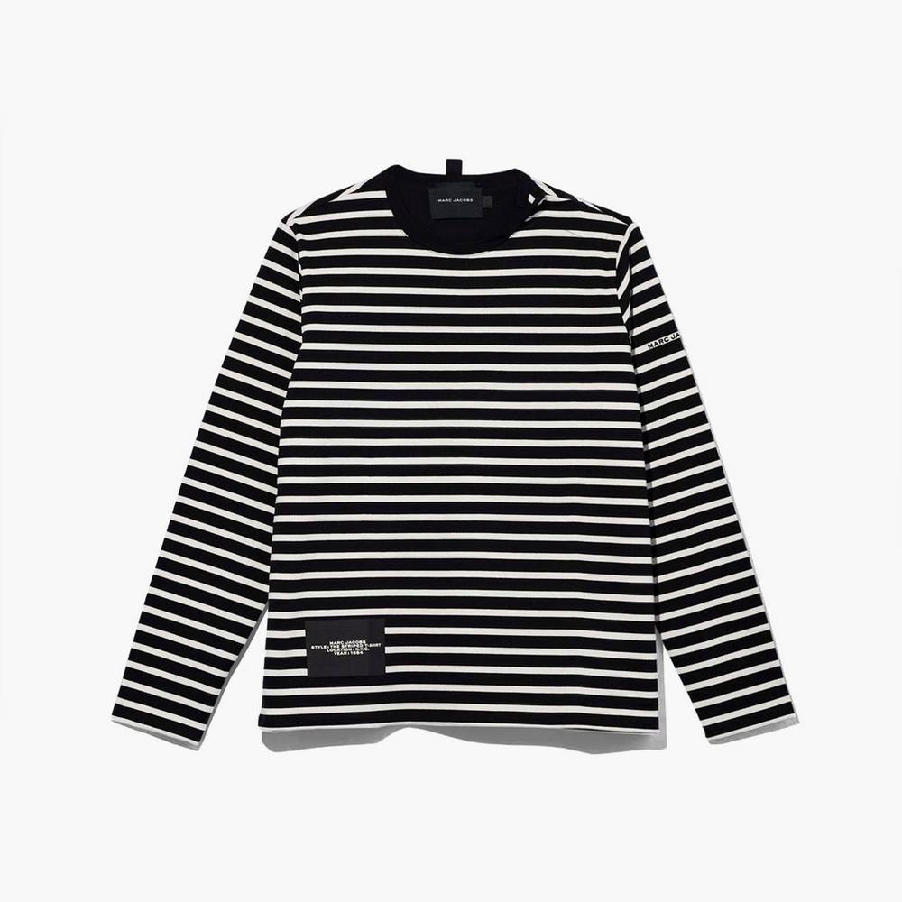 Marc Jacobs Striped T-Shirt Dam Svarta | JVY-714895