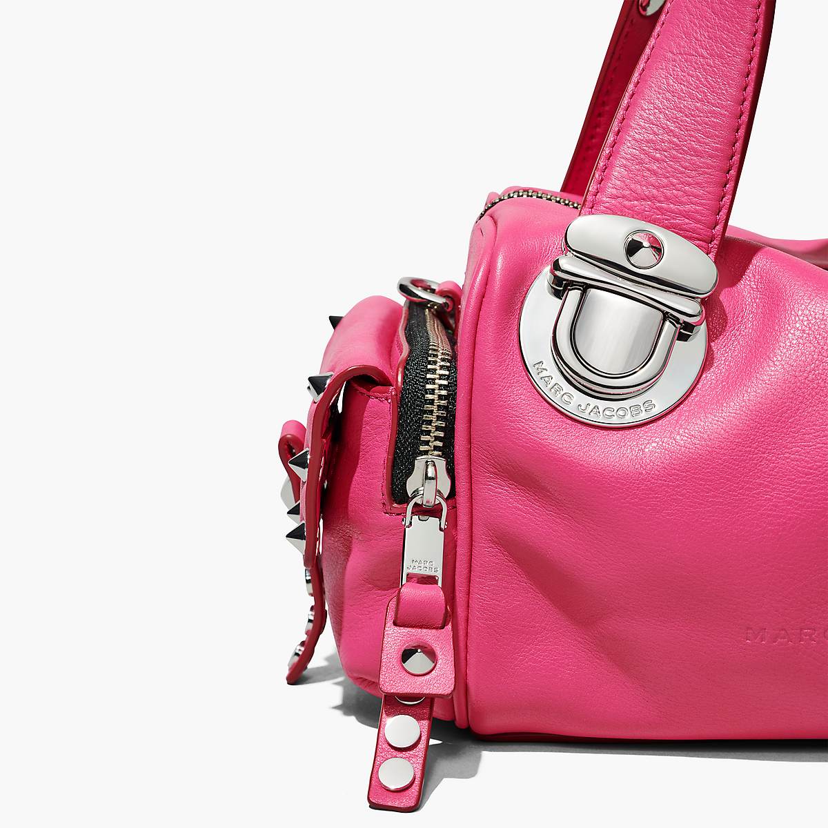 Marc Jacobs Studded Pushlock Mini Satchel Väska Dam Rosa | MGB-673845