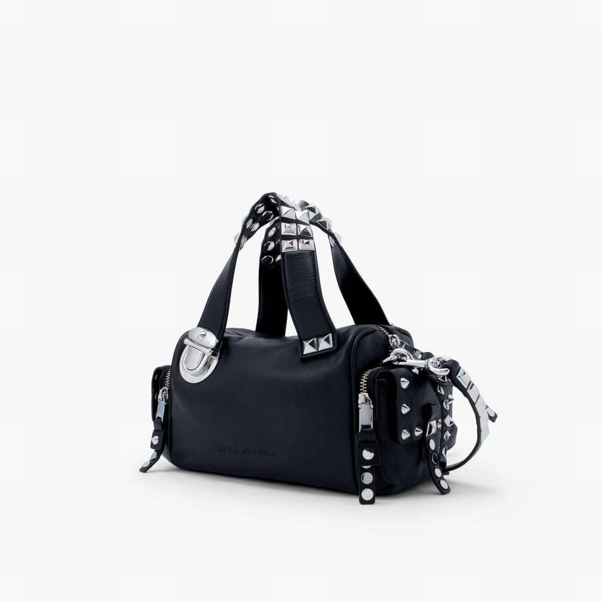 Marc Jacobs Studded Pushlock Mini Satchel Väska Dam Svarta | TJP-470312