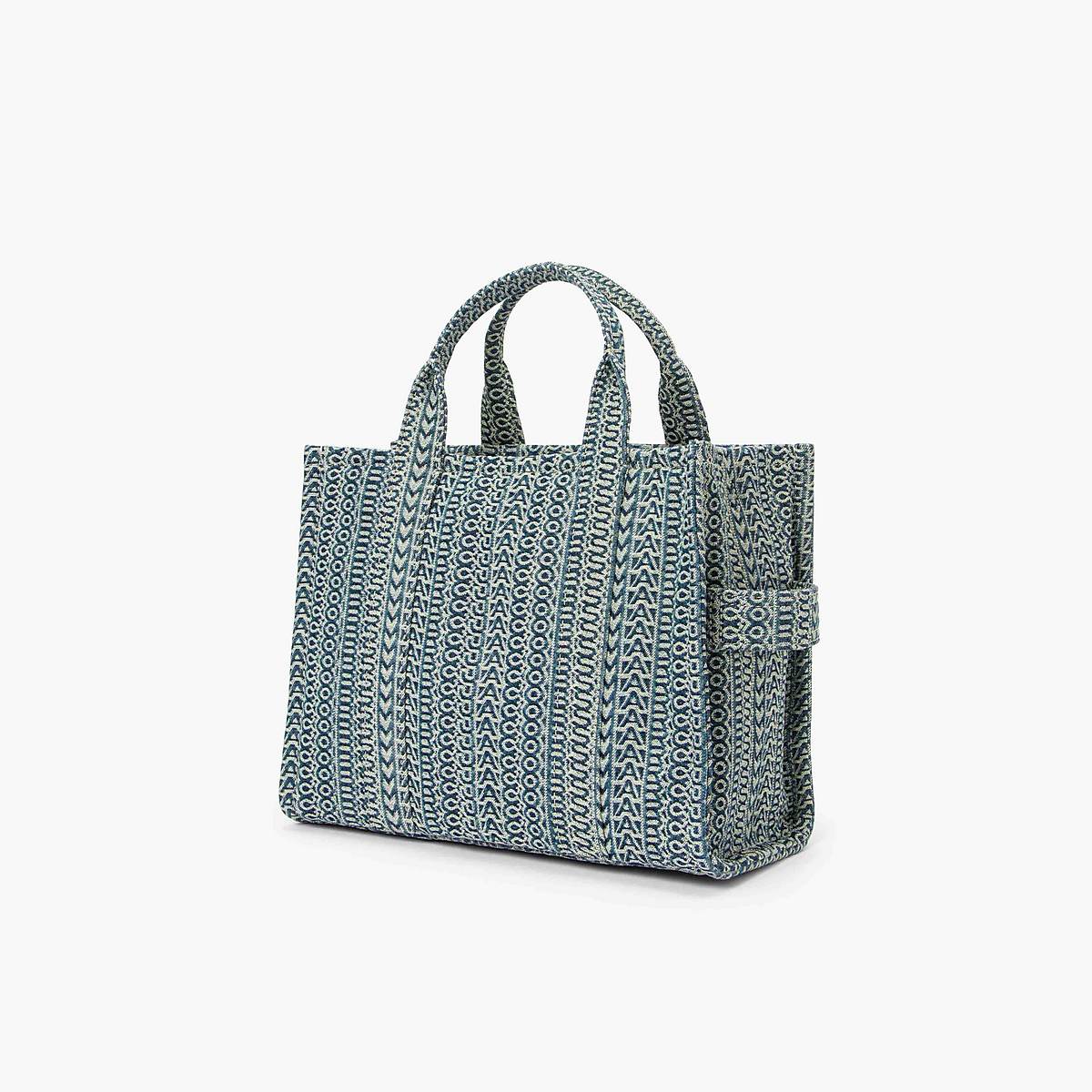 Marc Jacobs Washed Monogram Denim Medium Toteväska Dam Blå | HNE-390128