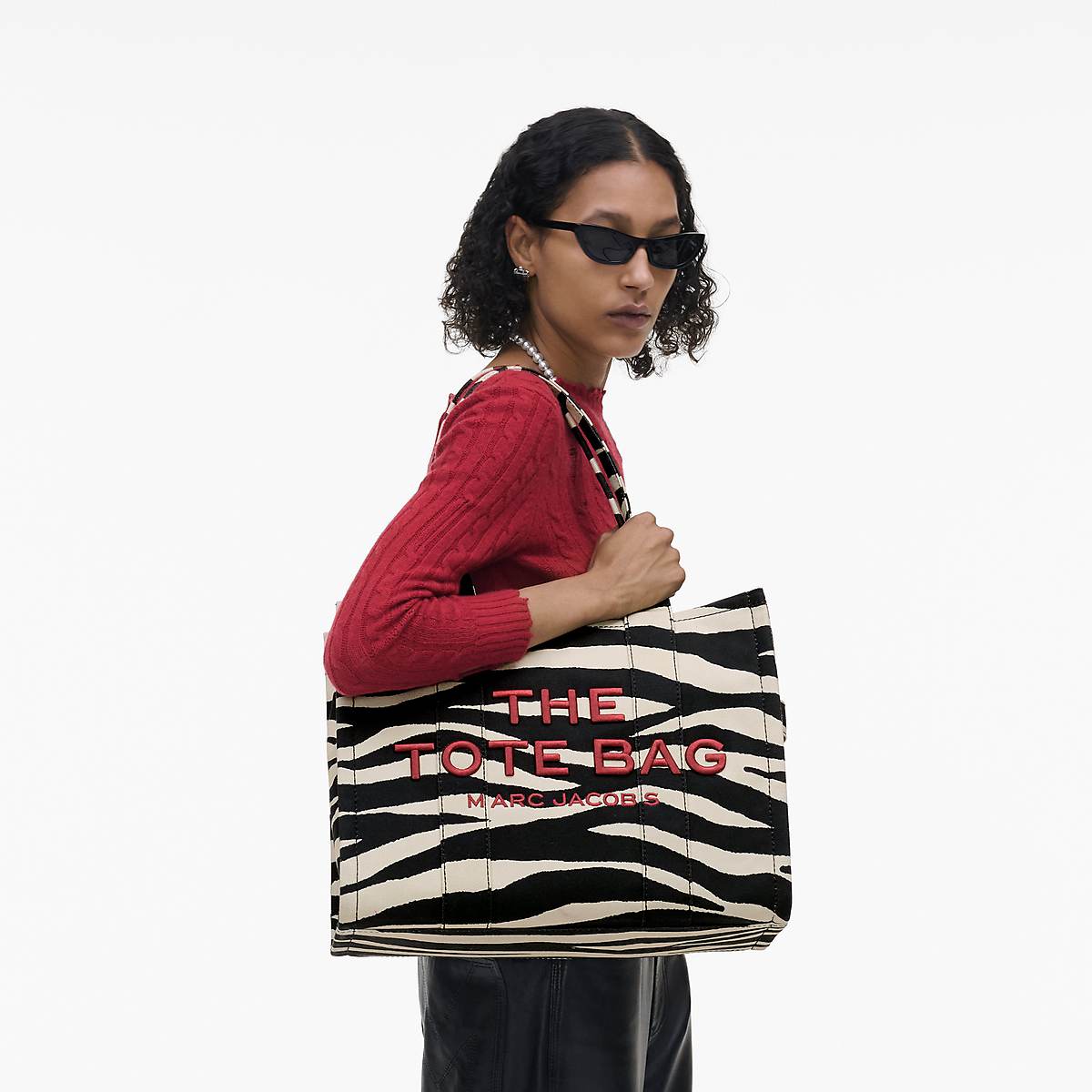 Marc Jacobs Zebra Canvas Large Toteväska Dam Svarta Vita | IUF-308627