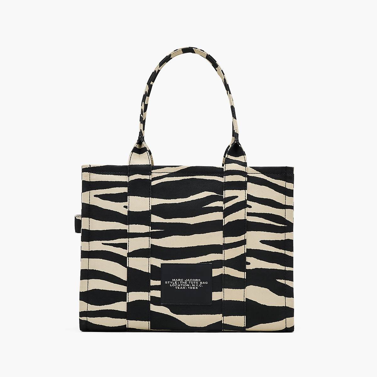 Marc Jacobs Zebra Canvas Large Toteväska Dam Svarta Vita | IUF-308627