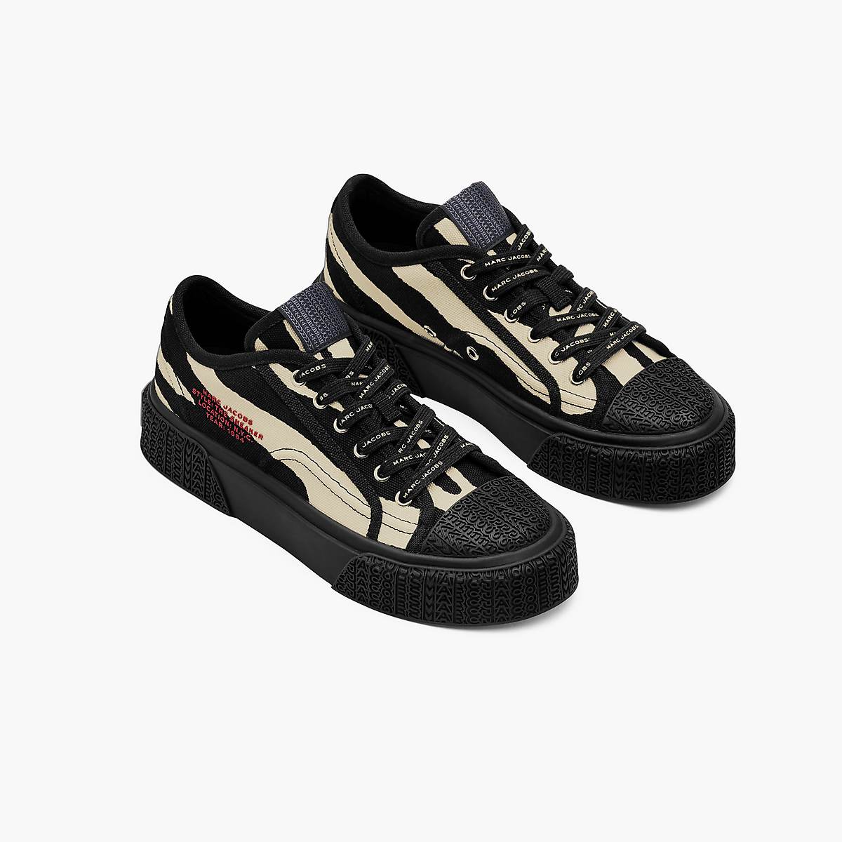 Marc Jacobs Zebra Canvas Sneakers Dam Svarta Vita | YKG-105632